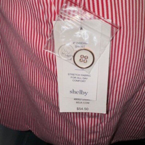 Crown & Ivy Ladies Watermelon and white striped shorts size 14 NWT. 4” inseam. S - Picture 9 of 12